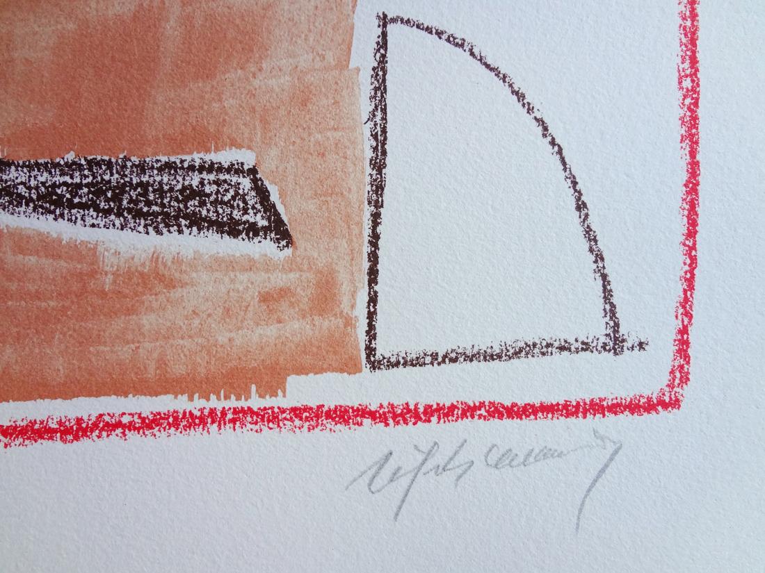 ALBERT RÀFOLS-CASAMADA : Estructures 2 - Lithographie sur papier, Abstraction espagnole - Gris Abstract Print par Albert Rafols Casamada