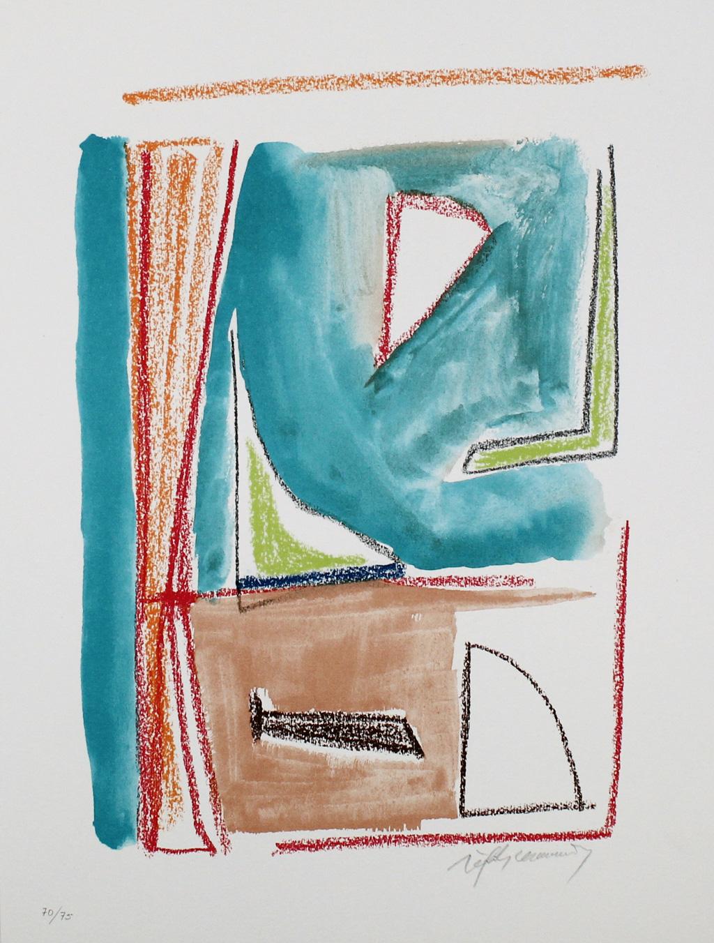 ALBERT RÀFOLS-CASAMADA: Strukturen 2 - Lithographie auf Papier, Spanische Abstraktion