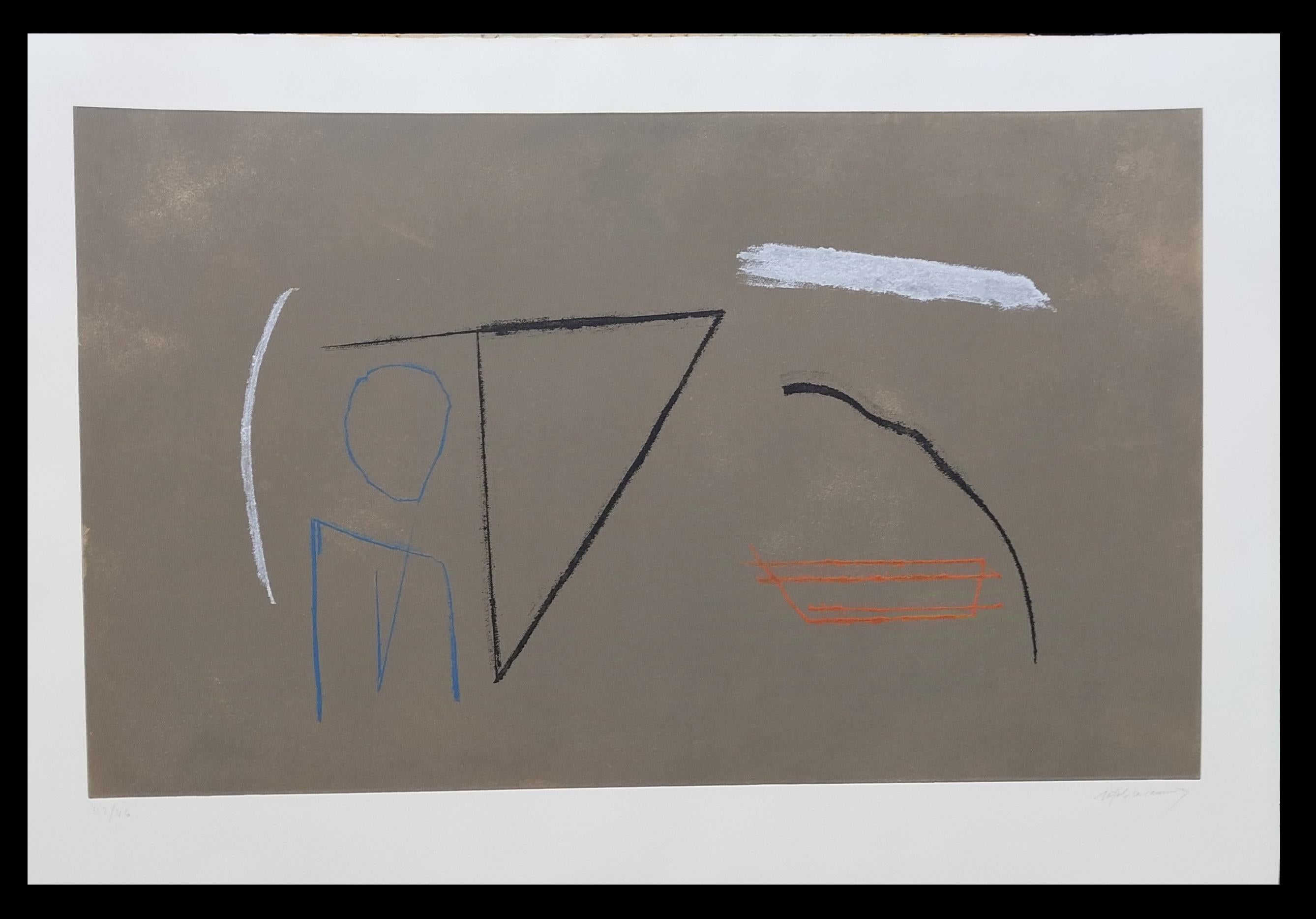 green- original litograph abstract limited edition painting
Original graphic work by CASAMADA.
 edition P.A. 1/5
Signed and numbered in pencil.
framed

RÀFOLS CASAMADA, Albert (Barcelona, 1923-2009). 
Painter and graphic artist, Ràfols Casamada