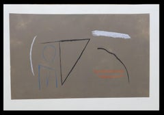 Rafols Casamada  verde  estratto originale della litografia  pittura