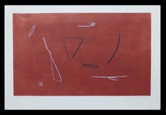 Rafols Casamada 42 red original litograph abstract painting