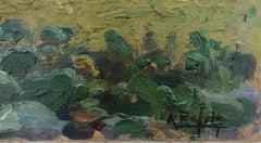 Spanish landscape Spain original oil on cardboard painting