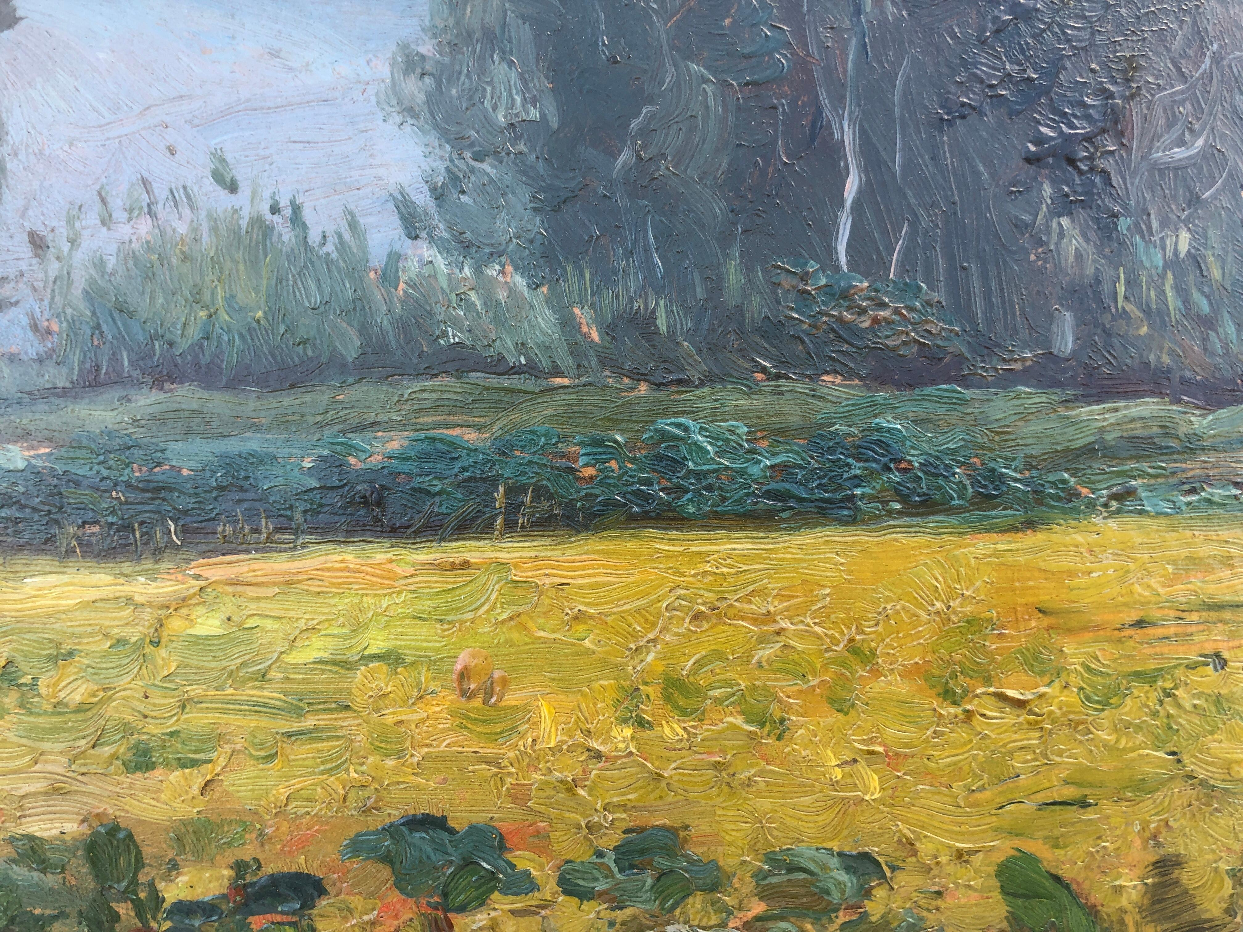 Paesaggio spagnolo Spagna pittura originale olio su cartone - Painting Impressionismo di Albert Rafols Culleres