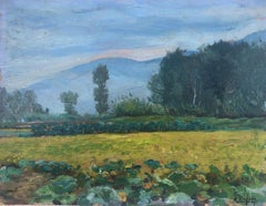 Spanish landscape Spain original oil on cardboard painting