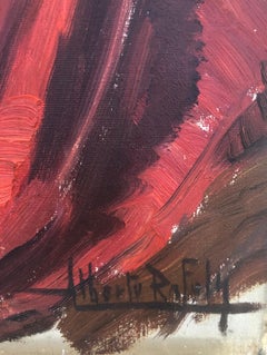 Woman with headscarf original oil on canvas painting