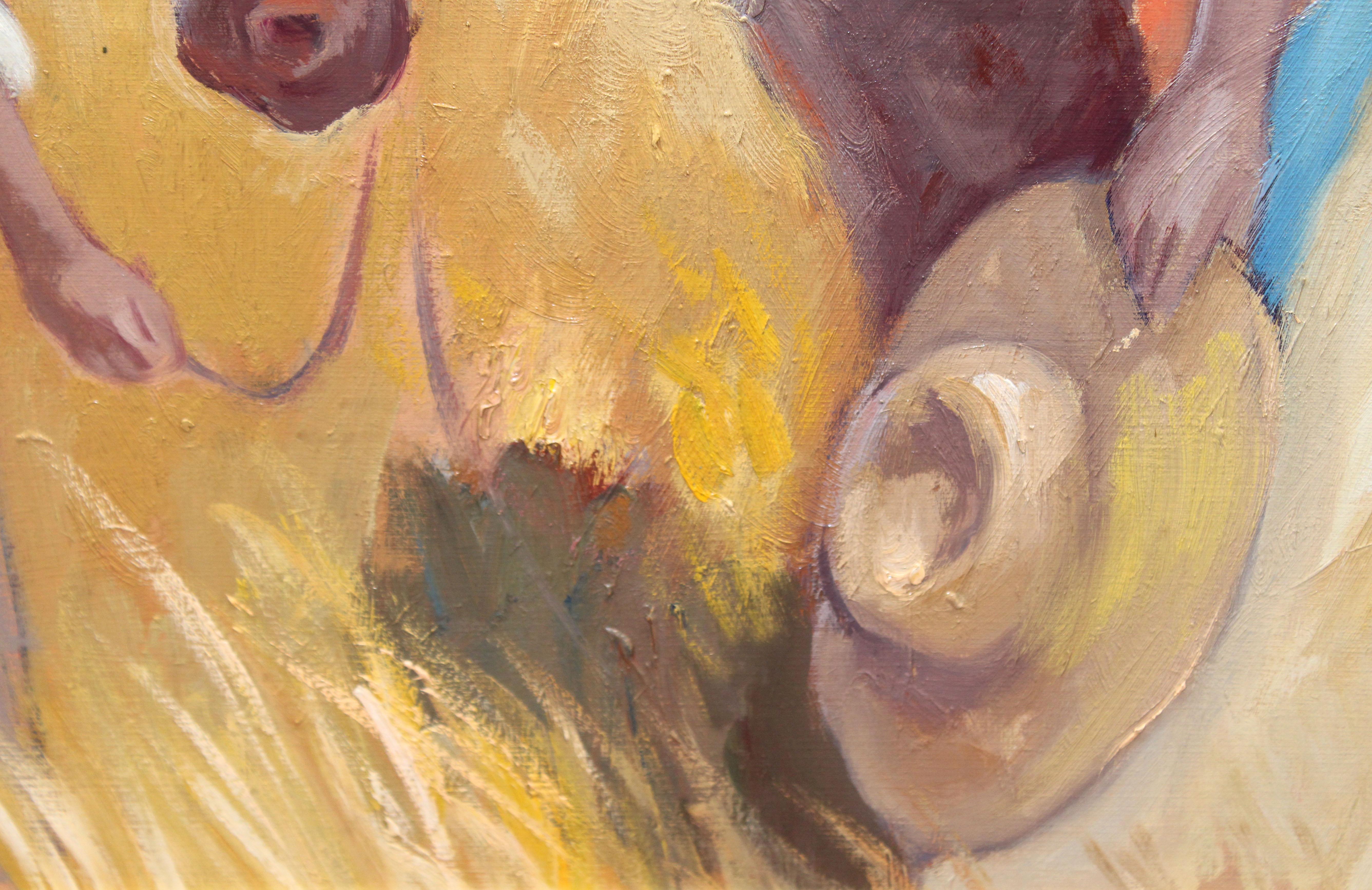 Oleo sobre cartón - Escena rural For Sale 3