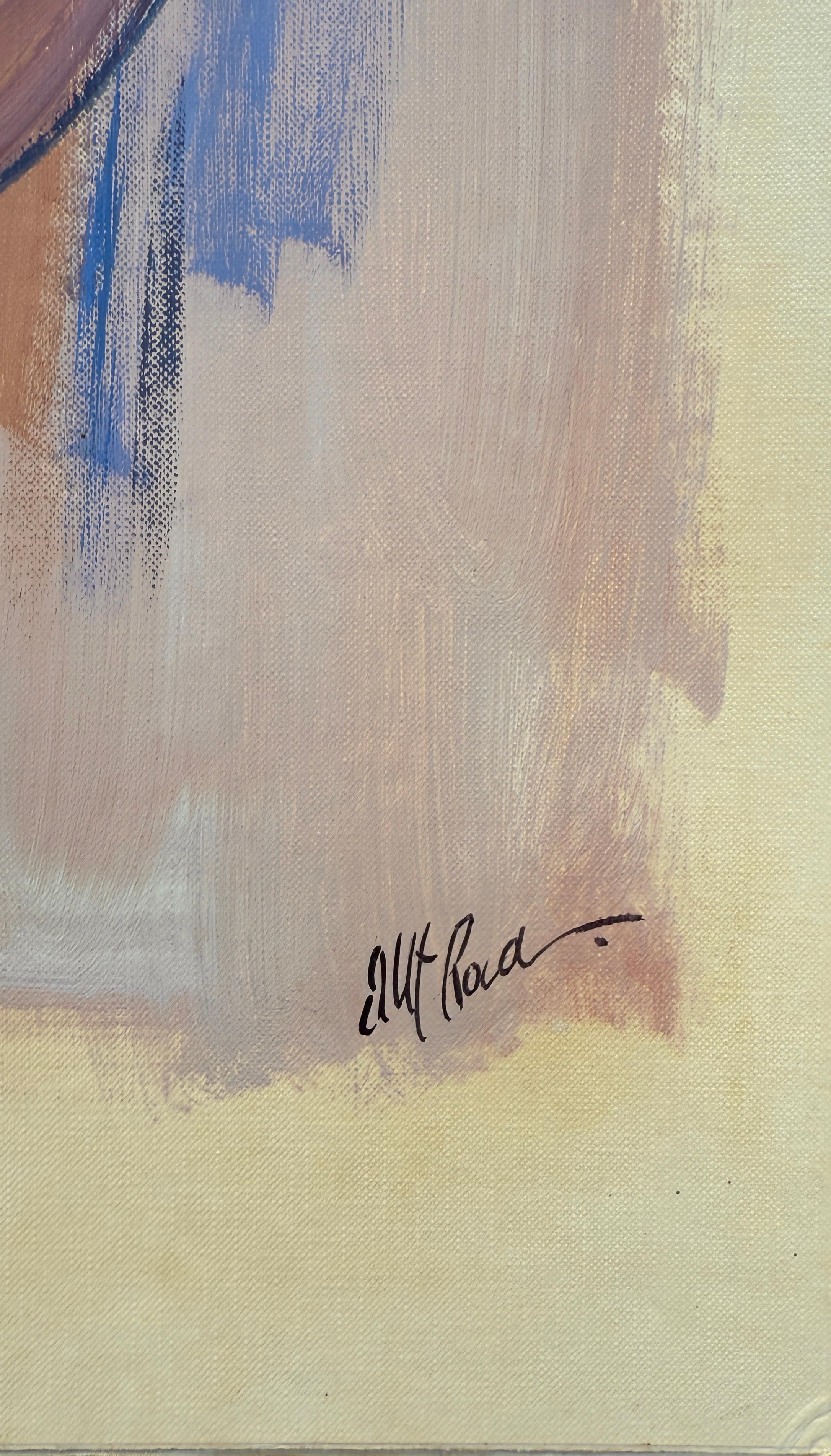 Músicos callejeros Óleo sobre lienzo - Painting de Albert Roca
