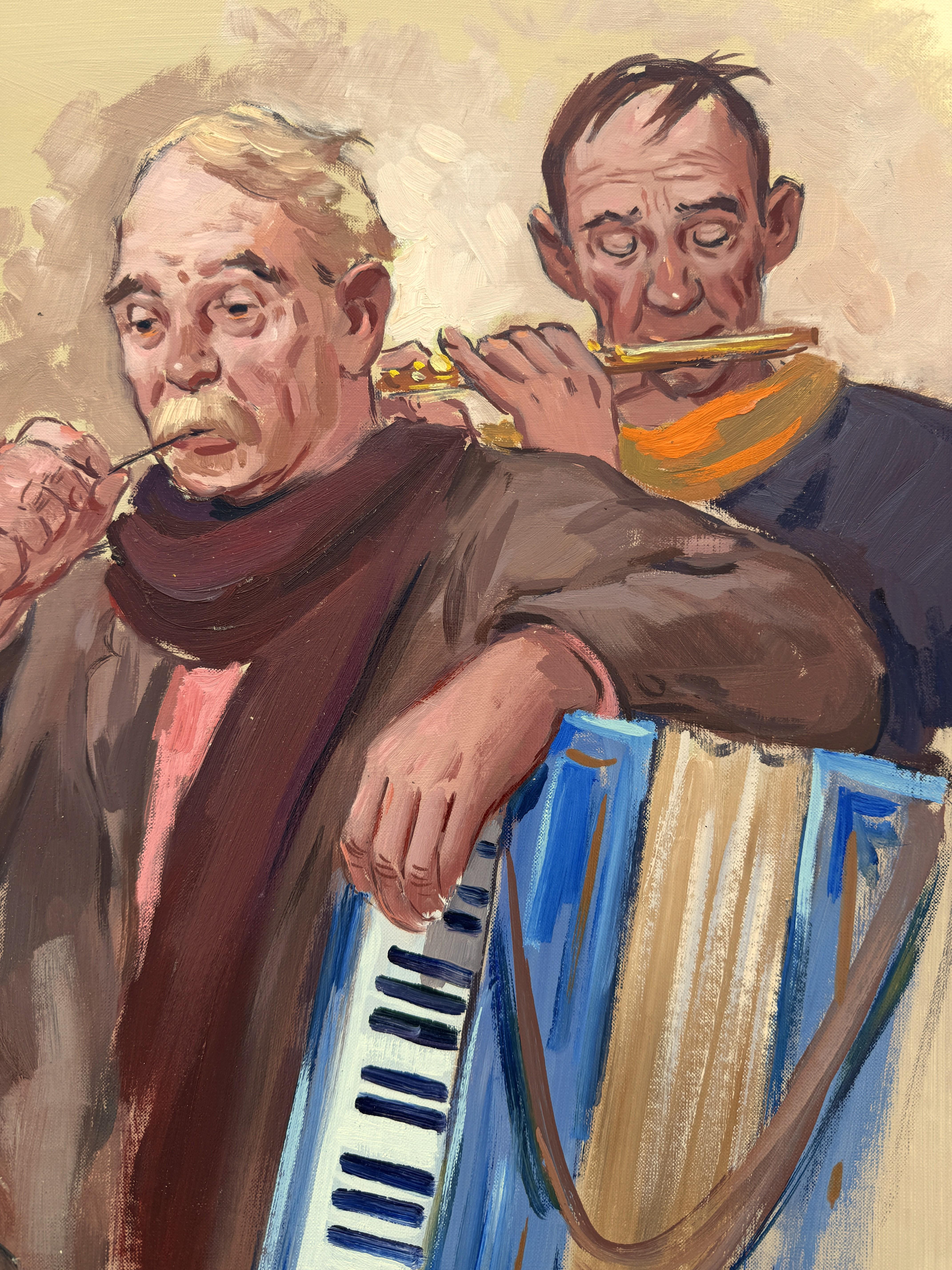 Músicos callejeros Óleo sobre lienzo en venta 2