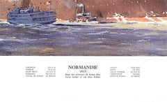 Original Normandie 1935 cruise line vintage poster