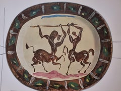 Albert Skira Print of battle of Centaurs, Ceramic Plate, "Céramiques De Picasso"