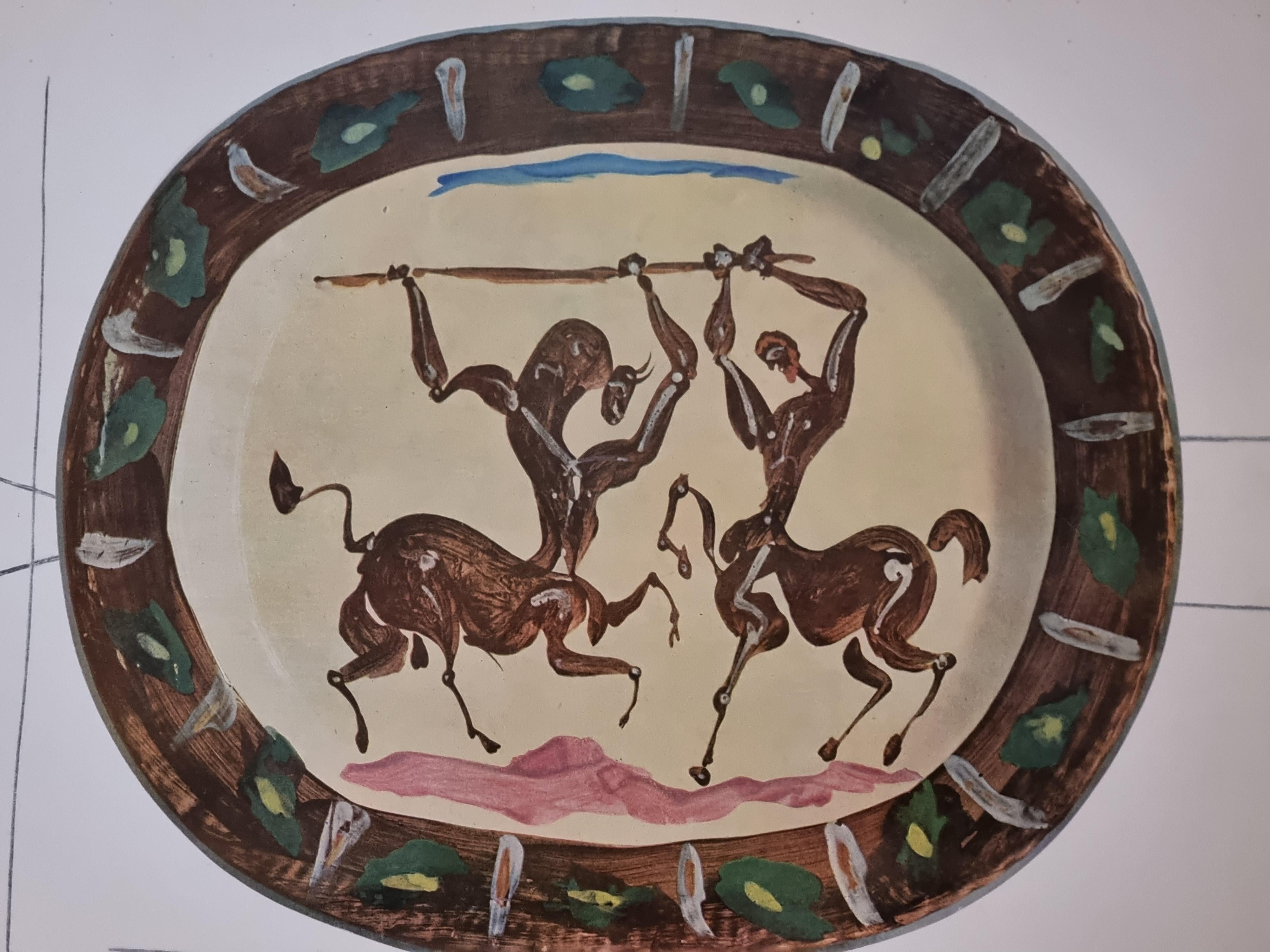 Albert Skira Print of battle of Centaurs, Ceramic Plate, 