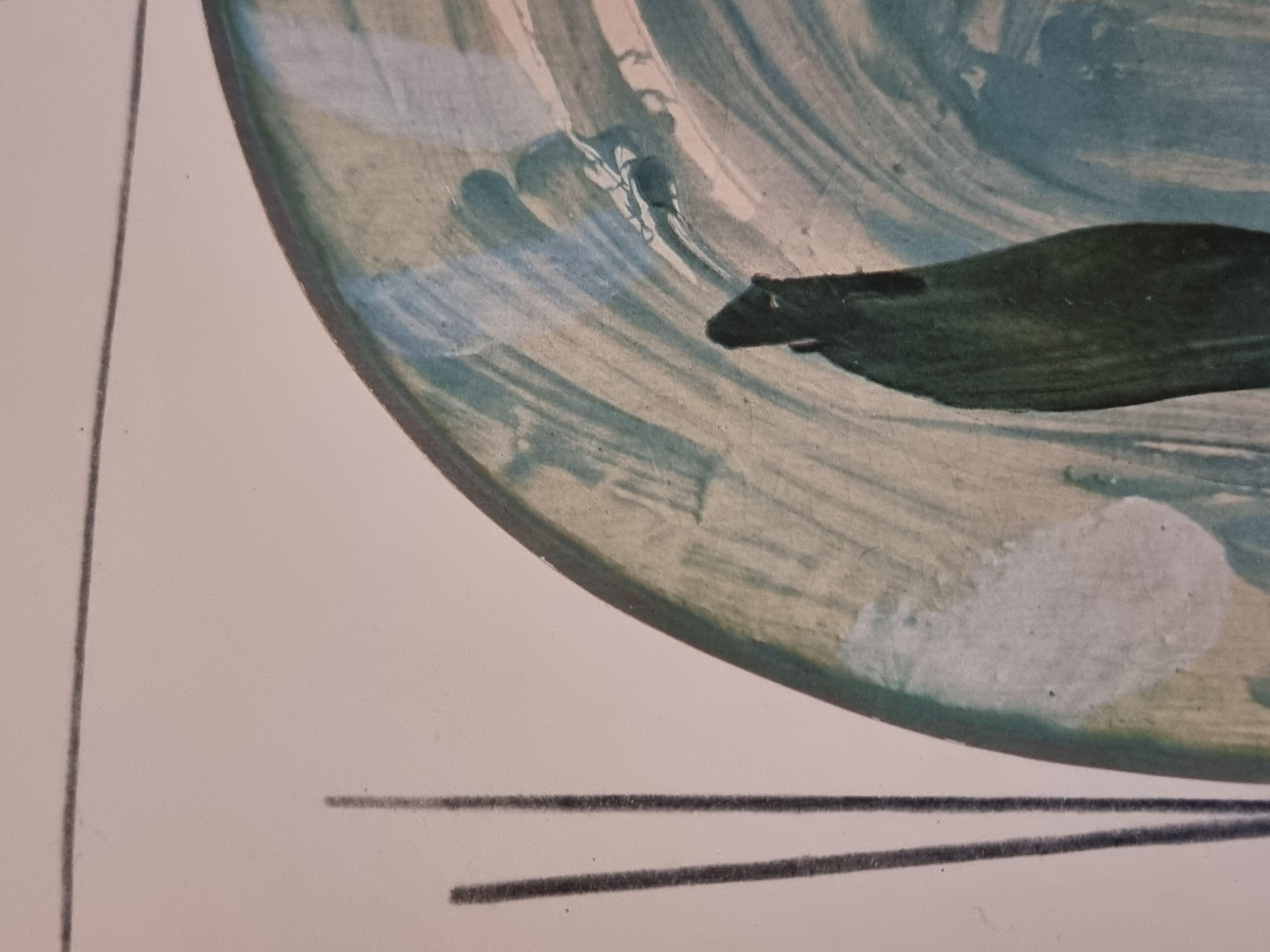 Swiss Albert Skira Print of bird, Ceramic Plate, 