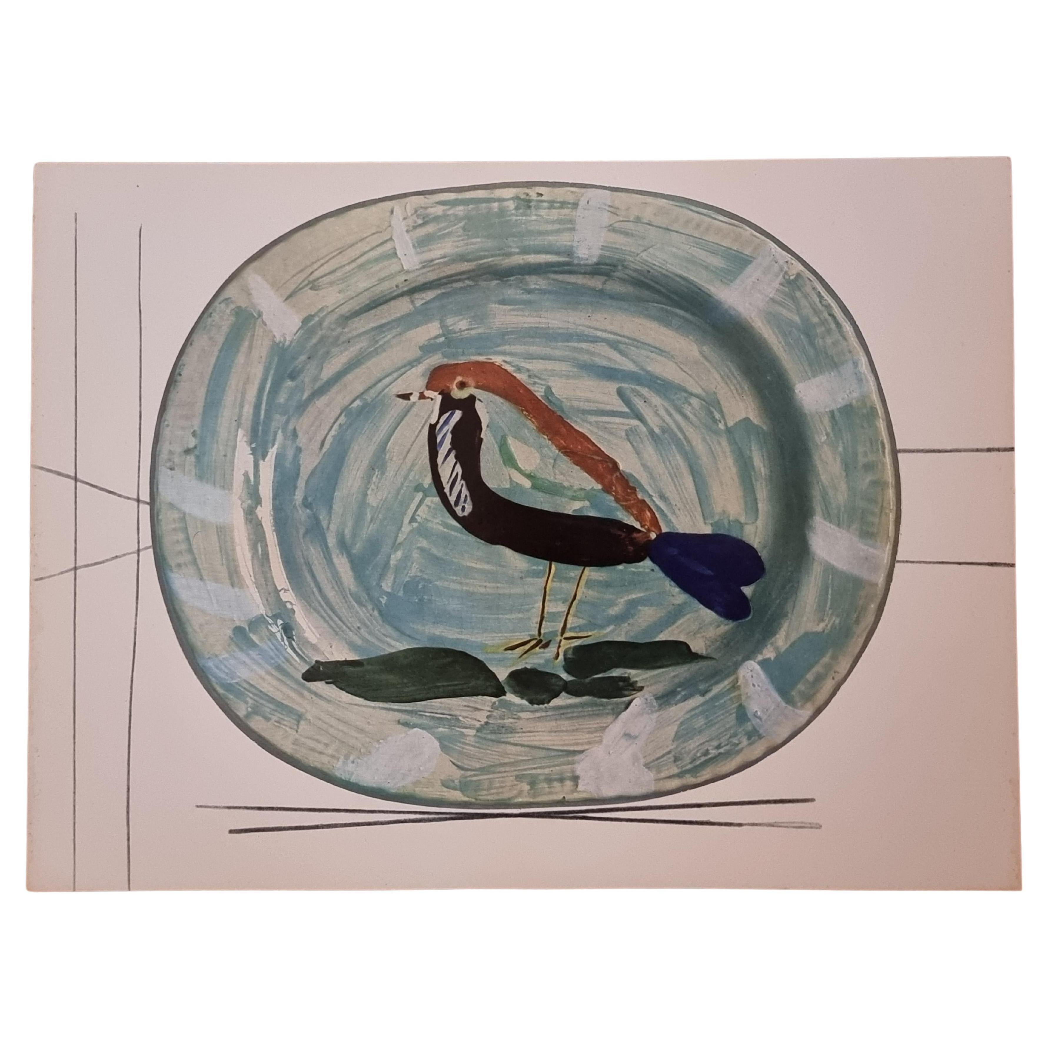 Albert Skira Print of bird, Ceramic Plate, "Céramiques De Picasso" For Sale