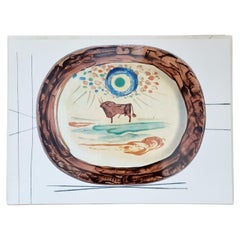 Albert Skira -Print of Bull Ceramic Plate from "Céramiques De Picasso" Art Folio