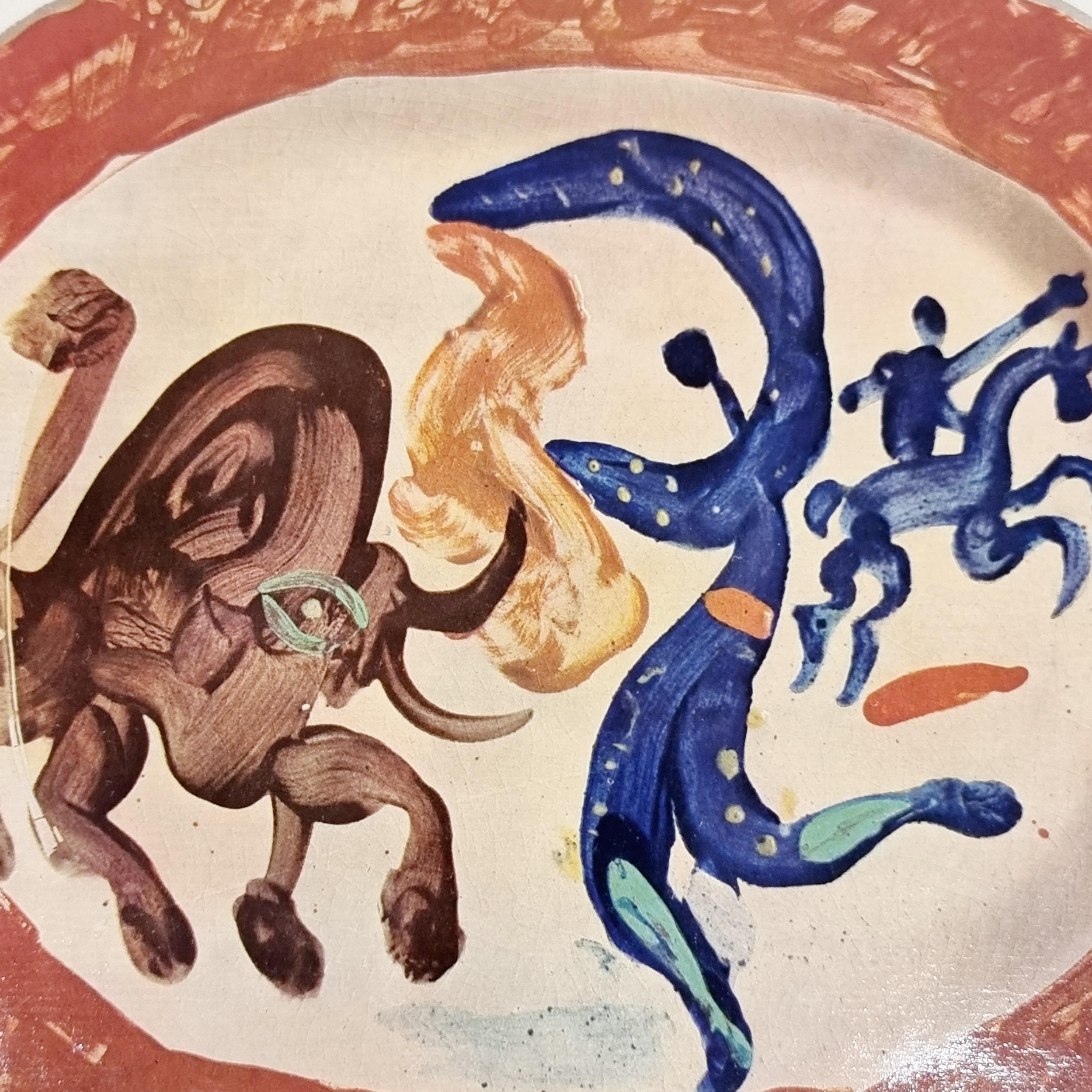 Mid-Century Modern Albert Skira Print of Corrida de Toros Ceramic Plate, 