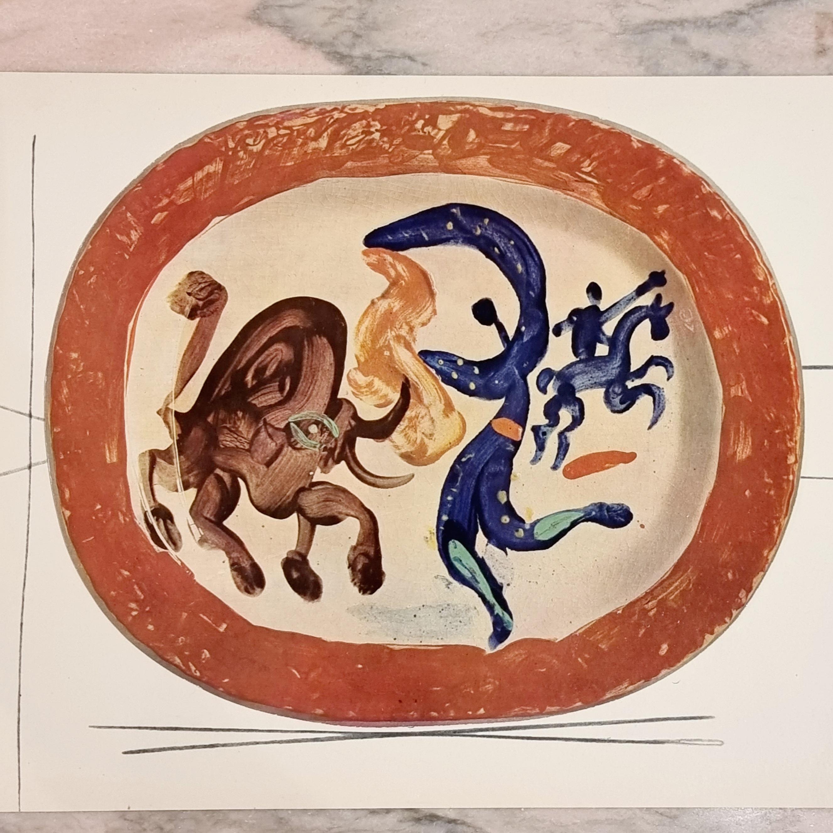 Swiss Albert Skira Print of Corrida de Toros Ceramic Plate, 
