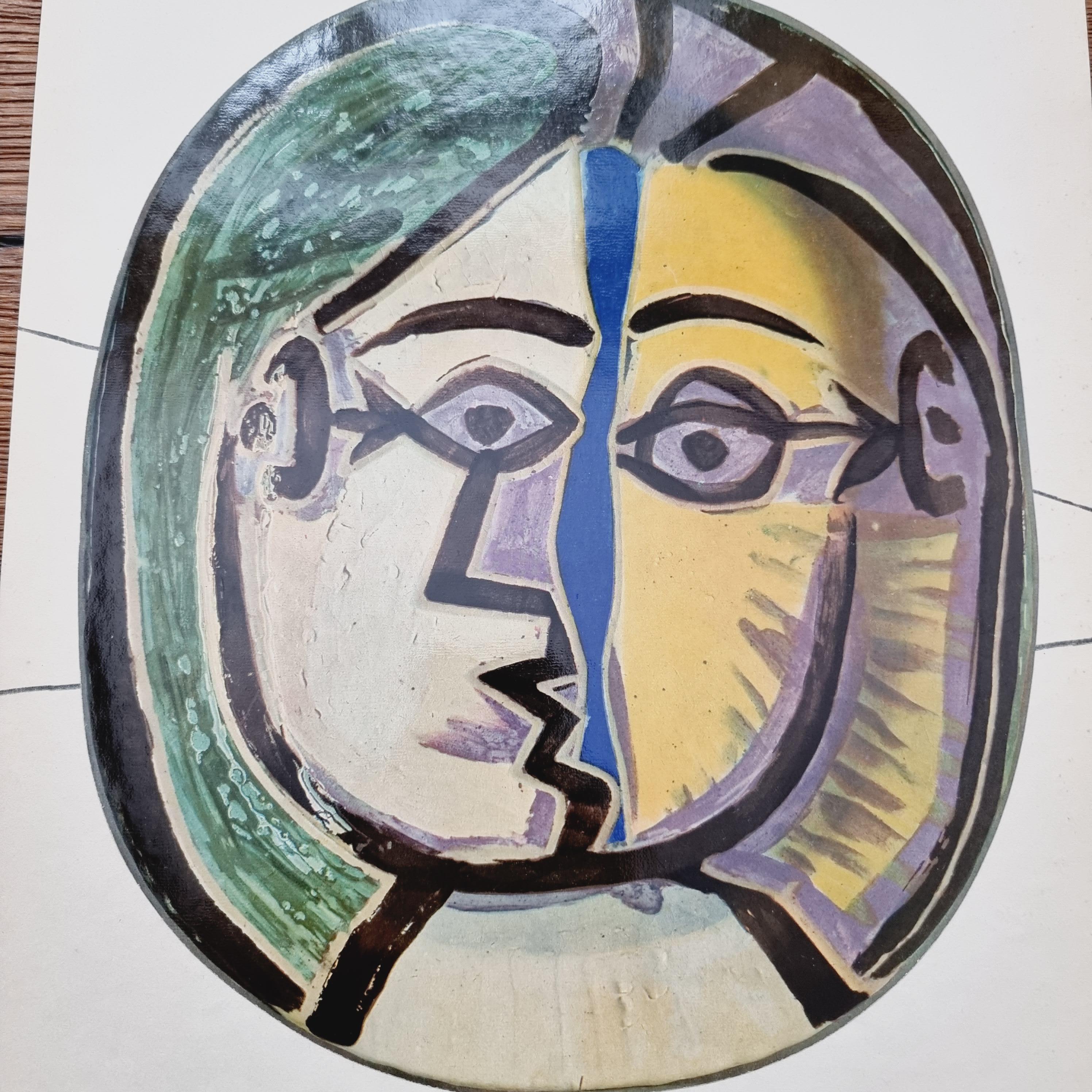 Swiss Albert Skira, Print of Face Ceramic Plate from 