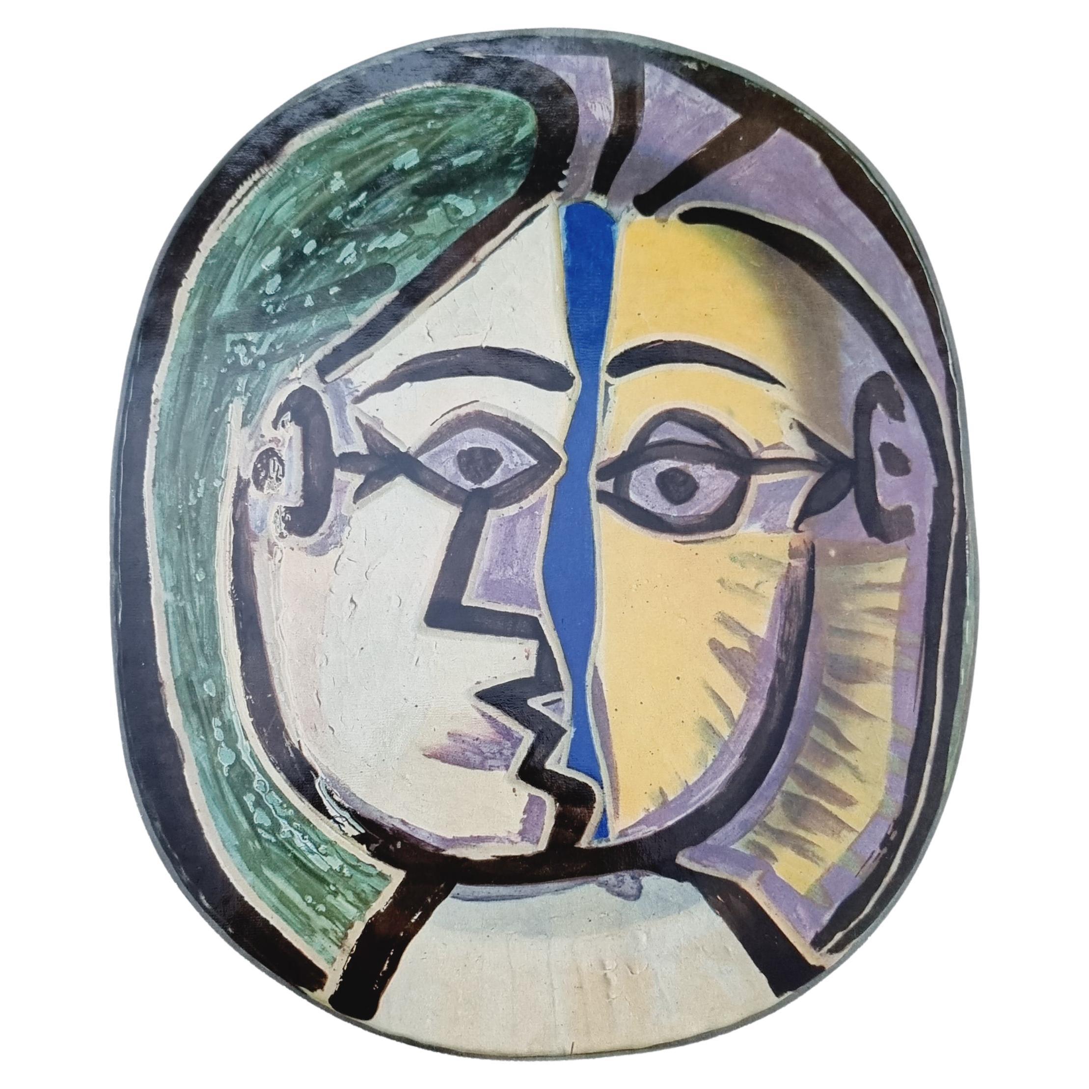 Albert Skira, Print of Face Ceramic Plate from "Céramiques De Picasso" Art Folio