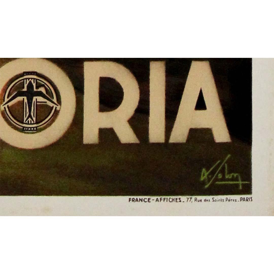 Original 1938 poster by Albert Solon - Air France Paris Rome Ala Littoria For Sale 2