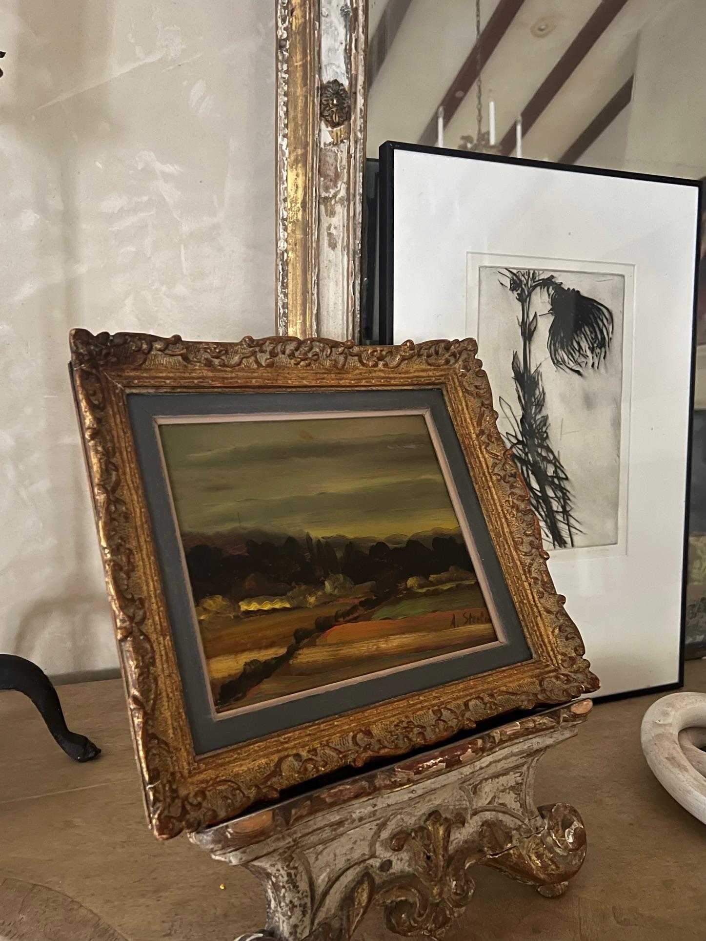 Expressionist Albert Steel Belgian Landscape Oil on Panel Signed, 1960