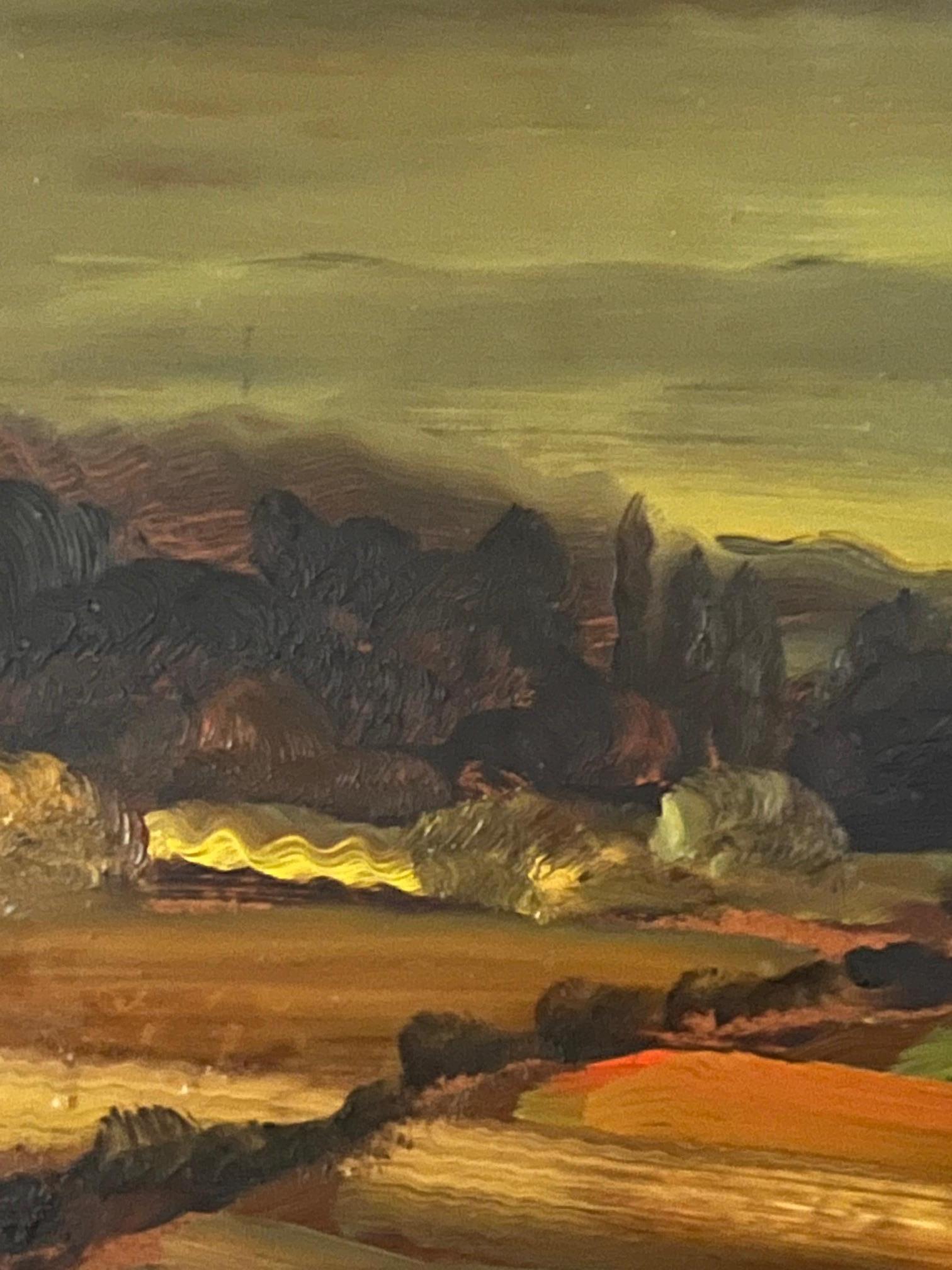 Albert Steel Belgian Landscape Oil on Panel Signed, 1960 1