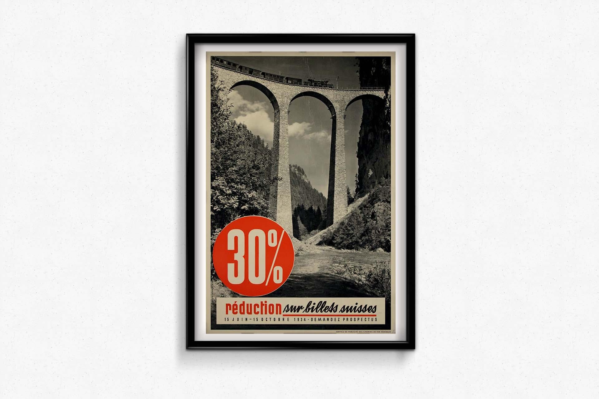 1934 Original-Bahnplakat von Albert Steiner für St. Moritz im Angebot 1