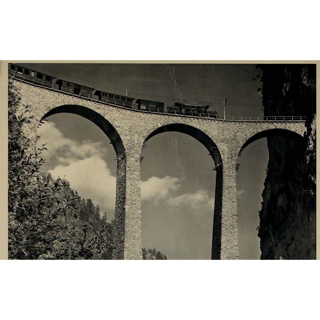 1934 Original-Bahnplakat von Albert Steiner für St. Moritz im Angebot 2