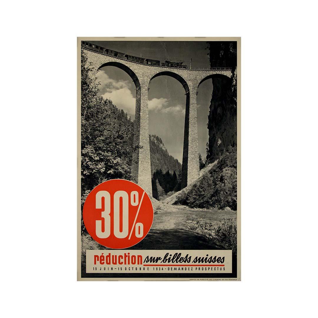 1934 Original-Bahnplakat von Albert Steiner für St. Moritz im Angebot 3