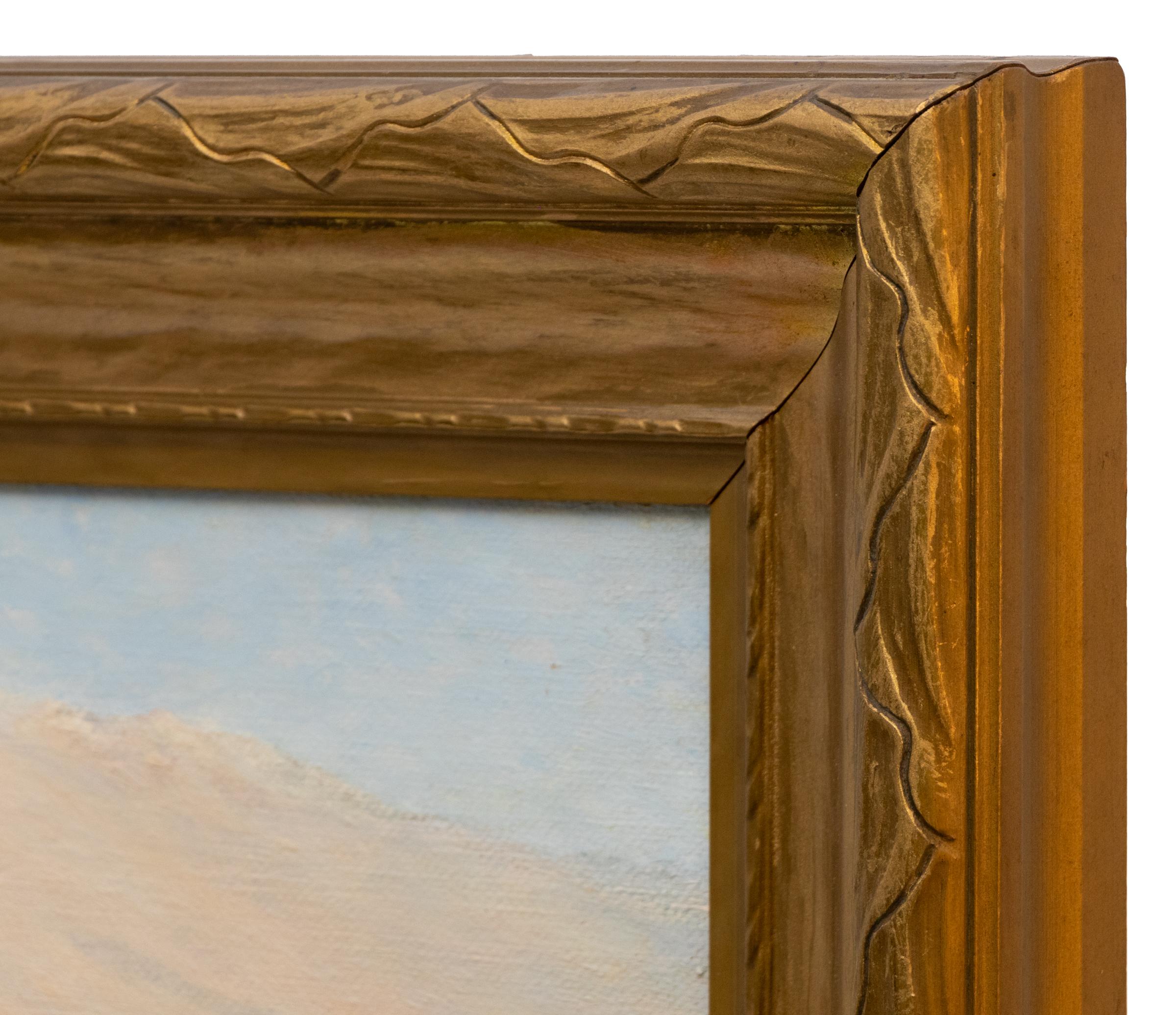 Pastellfarbenes Ölgemälde aus den 1920er Jahren von Aspen & Craig Meadows in Spring, Colorado im Angebot 4