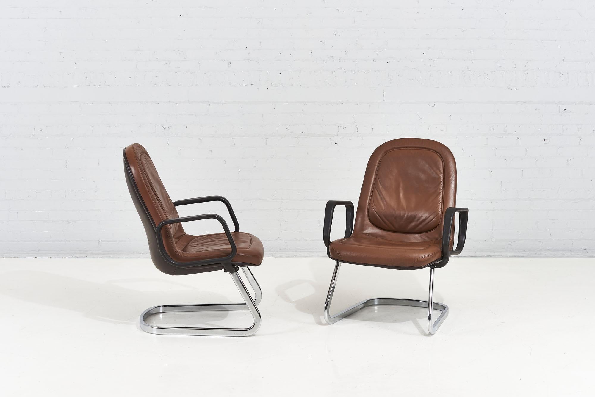 Leather Albert Stoll Arm Chair, Switzerland, 1970