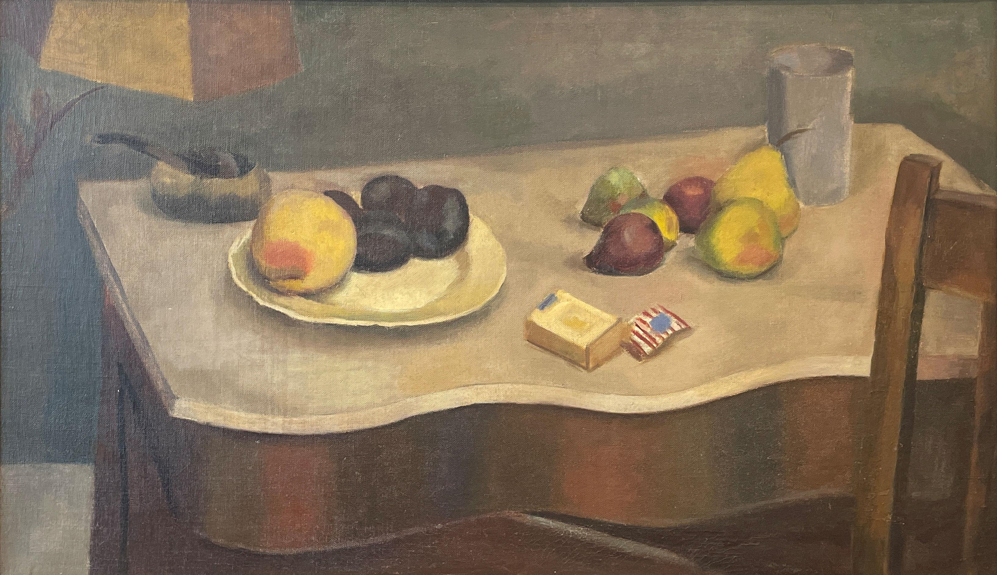 Albert Swinden (1901 - 1961)
Nature morte aux fruits, 1937
Huile sur toile
18 x 30 pouces

Provenance :
Graham Gallery, New York

Albert Swinden (1901-1961) est un peintre abstrait américain d'origine anglaise. Il est l'un des fondateurs des