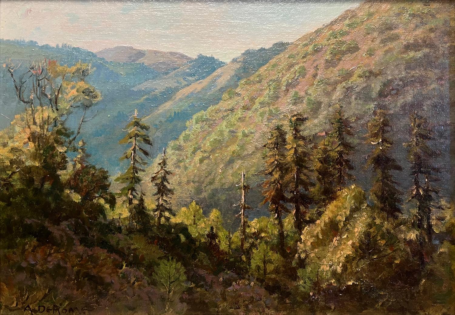 Palo Colorado, al sur del Carmelo, c. 1934 - Painting Impresionista de Albert Thomas DeRome