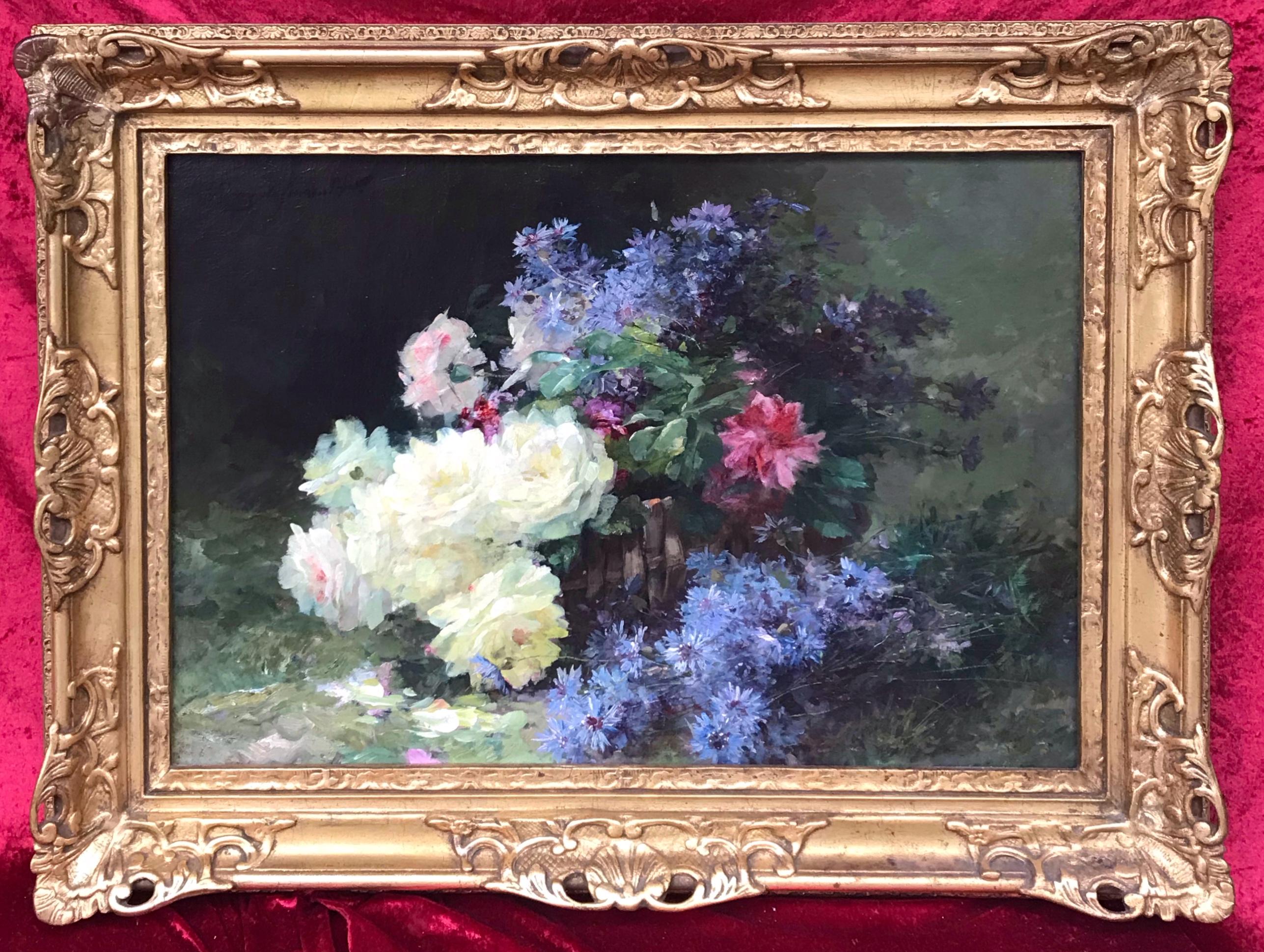 Albert Tibule Furcy de Lavault  Still-Life Painting - Bunch of Spring Flowers