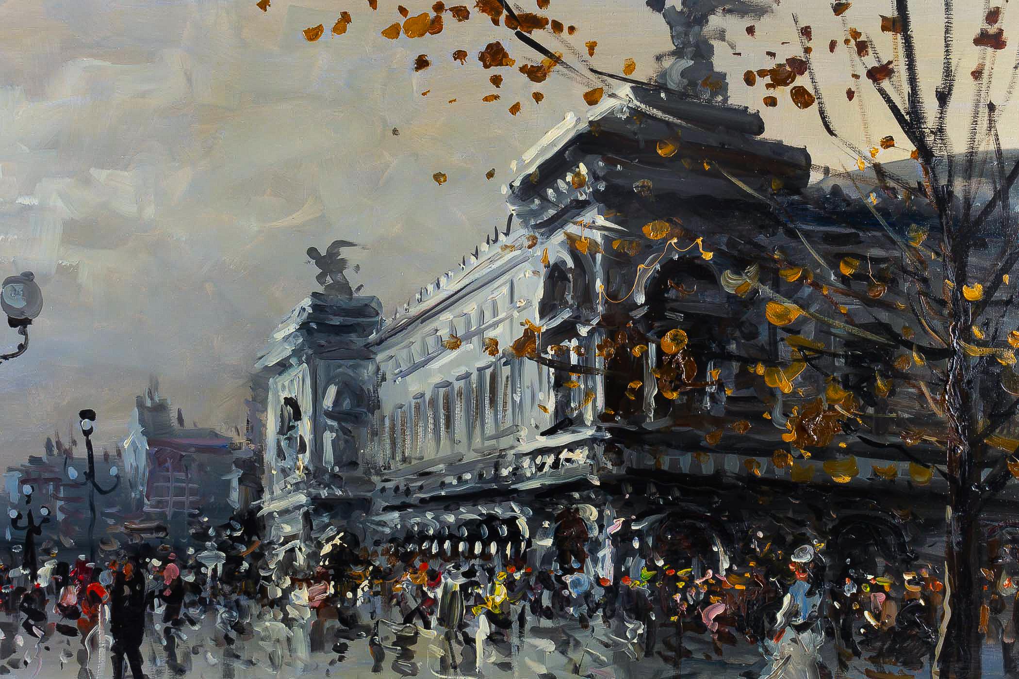 Albert Tissandier Oil on Canvas Place De L’opéra Paris, circa 1870-1880 For Sale 4