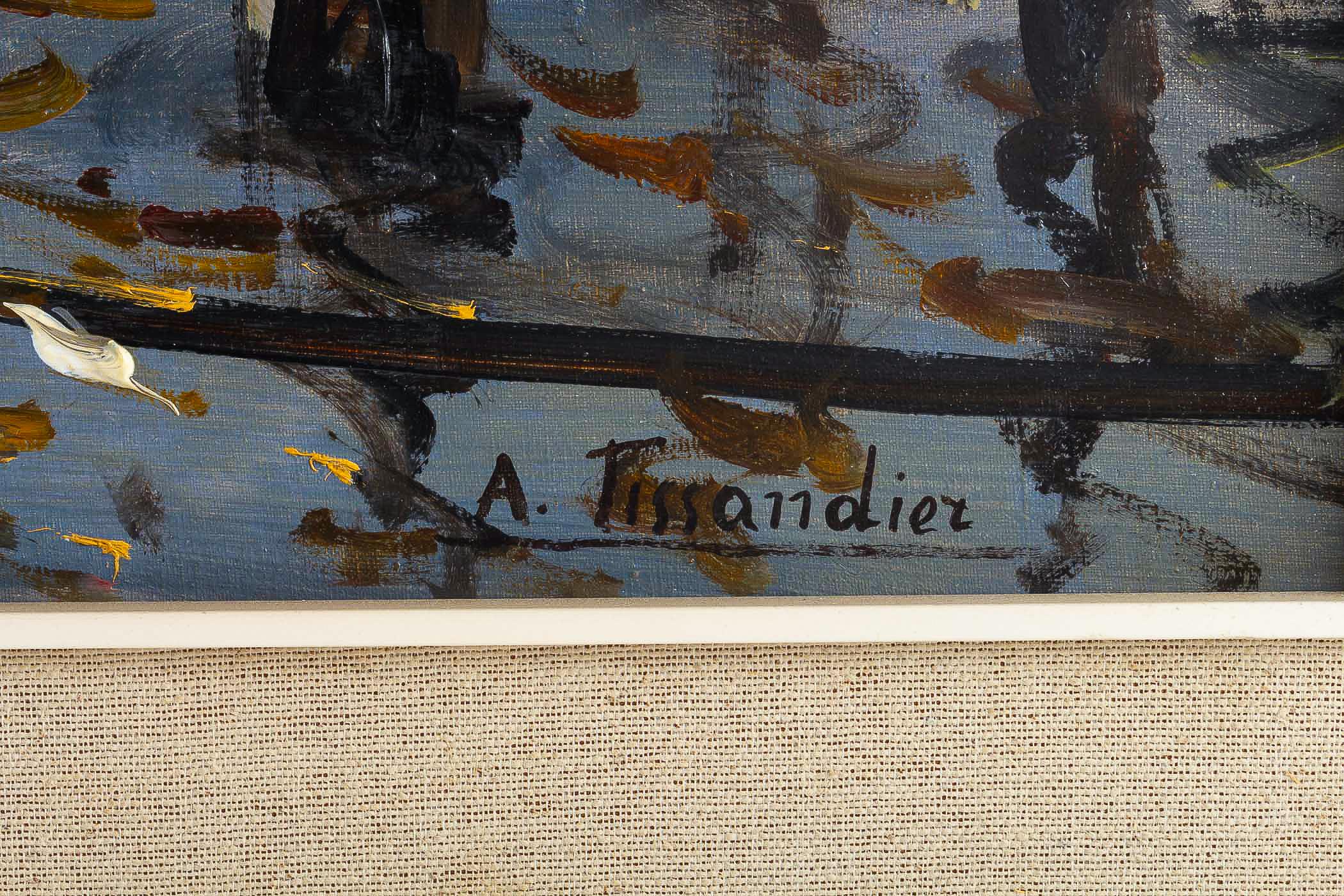 Albert Tissandier Oil on Canvas Place De L’opéra Paris, circa 1870-1880 For Sale 5