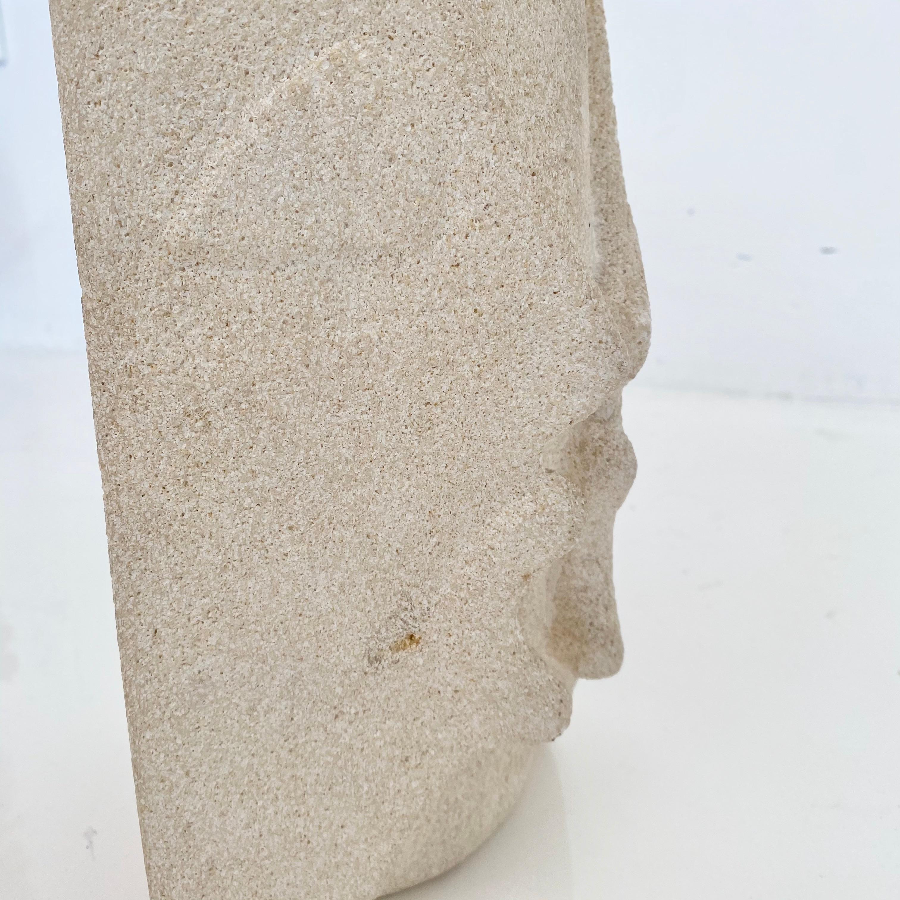 Late 20th Century Albert Tormos Carved Face Lamp For Sale