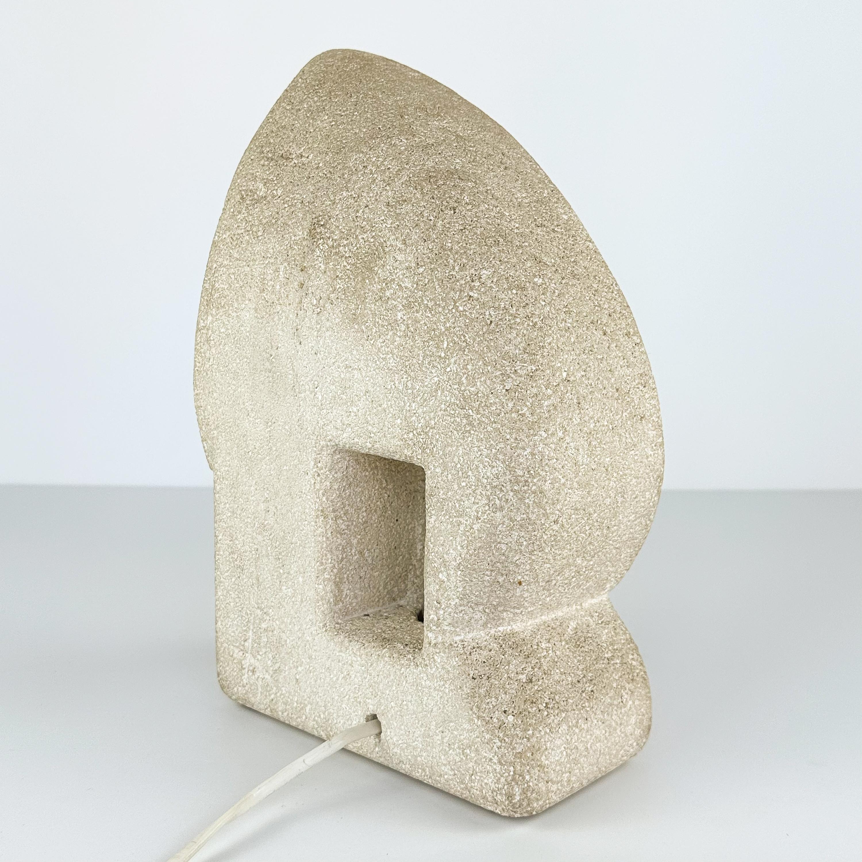Albert Tormos Carved Limestone Table Lamp  3