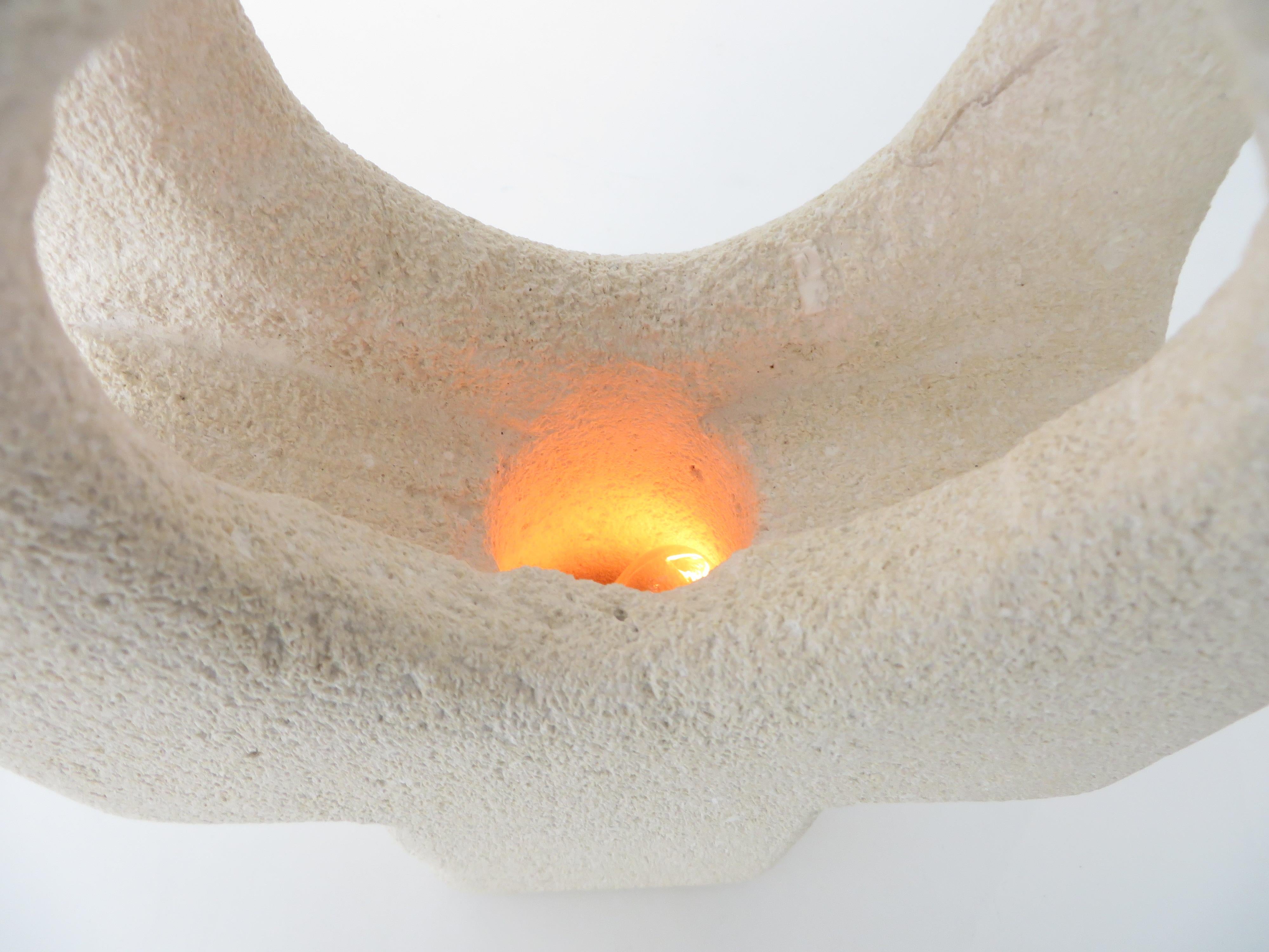 Albert Tormos Carved Sculptural French Limestone Table Lamp 7