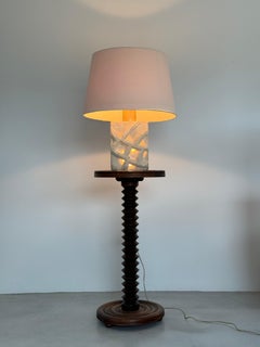 Albert Tormos, French massive stone sculpture lamp with abstract design, 1970s