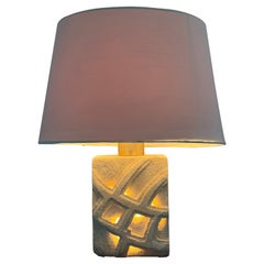 Albert Tormos, lampe sculpturale française en pierre massive au design abstrait, années 1970