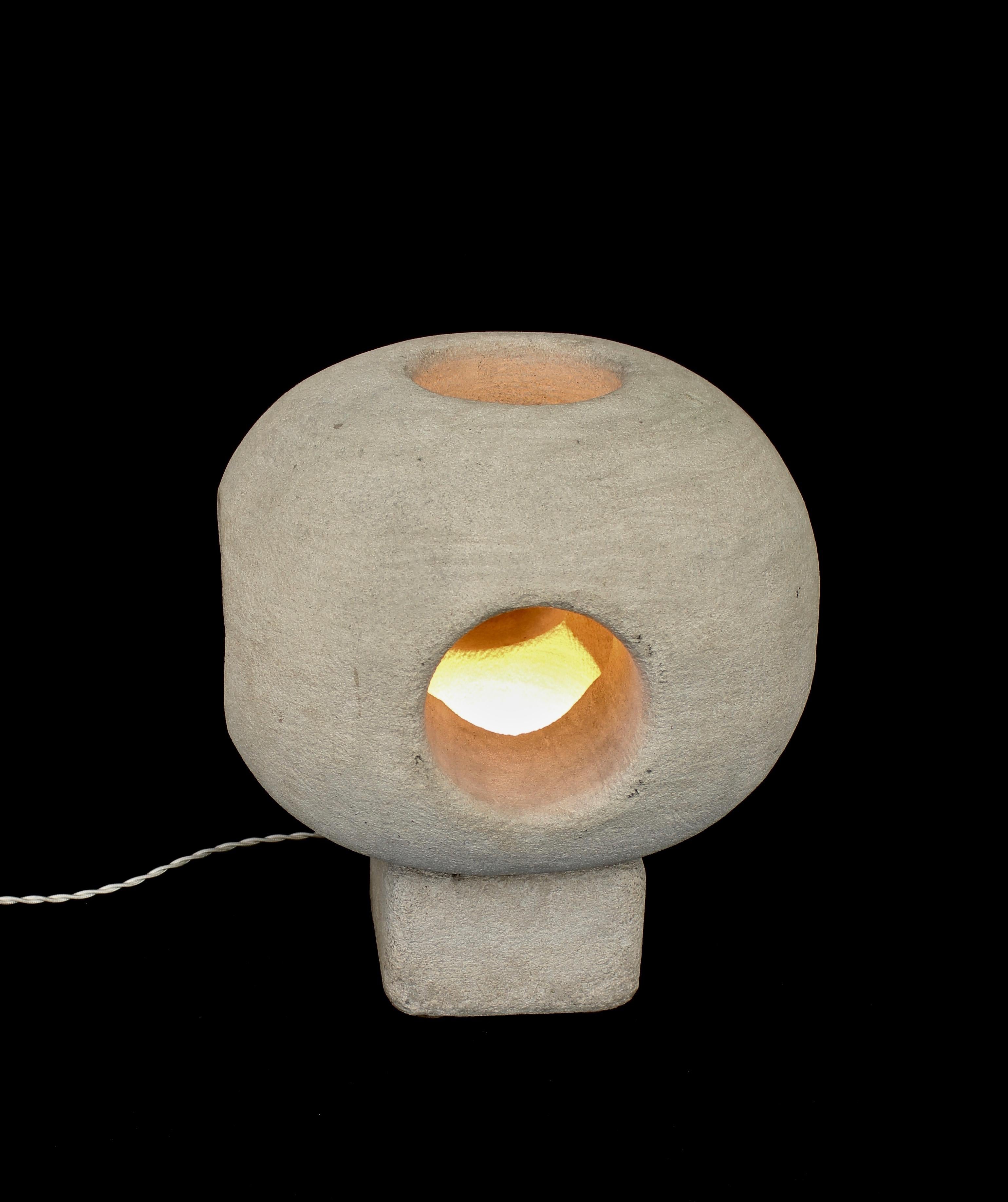 Albert Tormos French Stone Monumental Sculptural Lamp, France, circa 1970 1