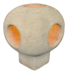 Albert Tormos French Stone Monumental Sculptural Lamp, France, circa 1970