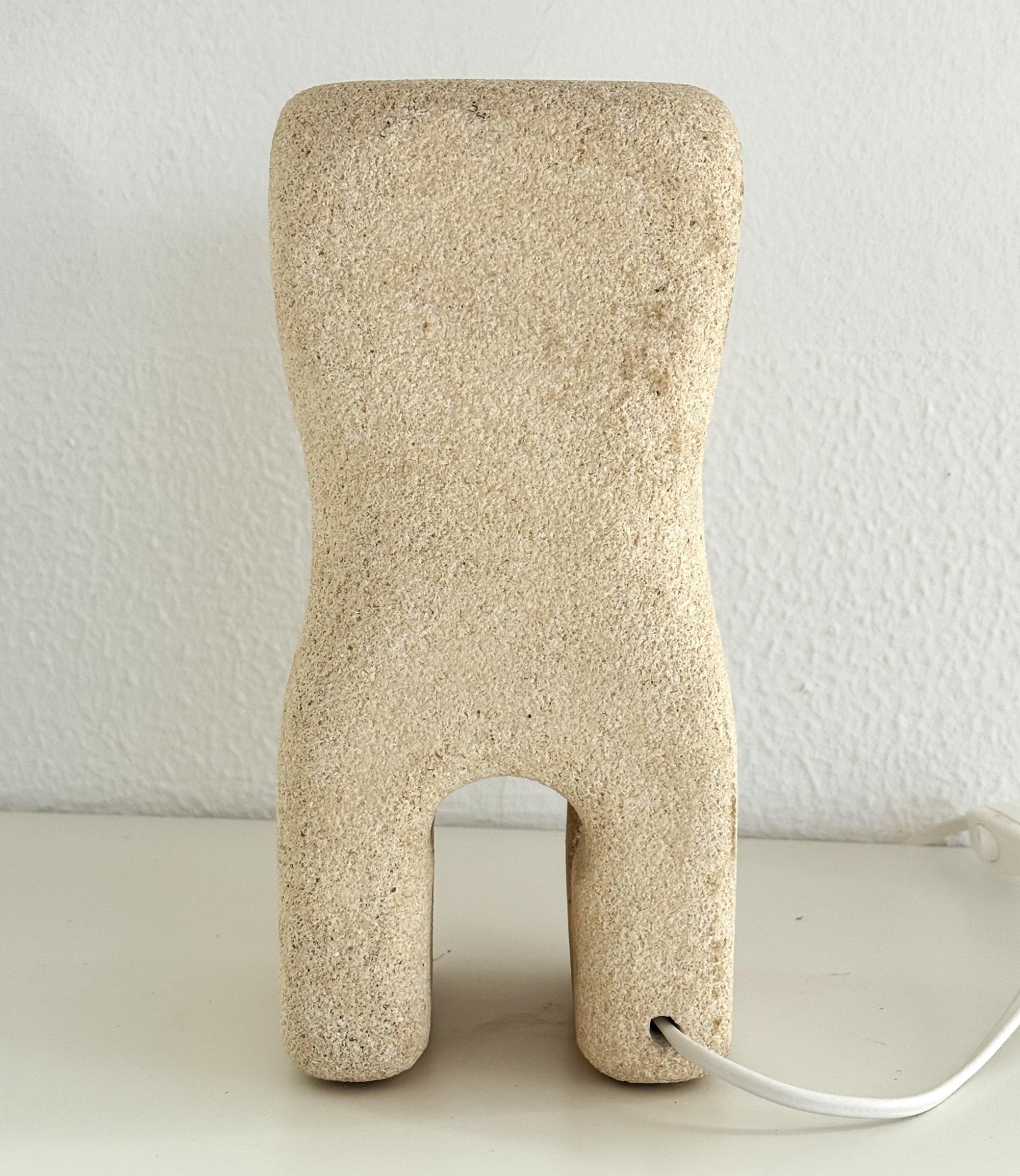 Albert Tormos hand-carved organic Table Lamp in Limestone, 1960 For Sale 2