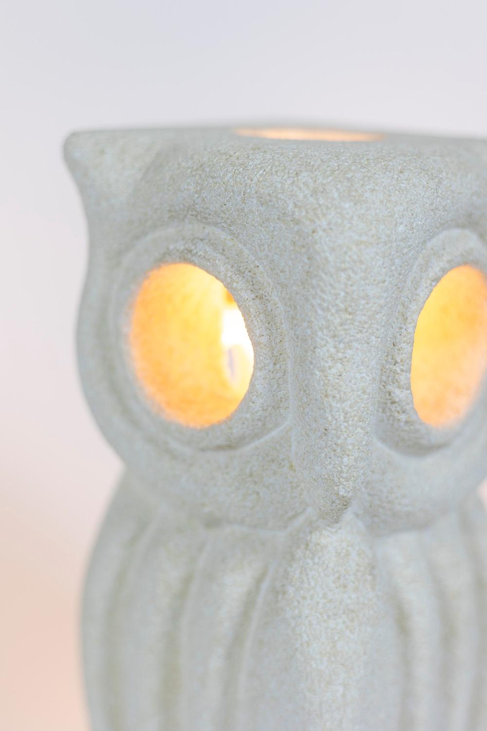 20th Century Albert Tormos, Lamp “Owl” in Natural Stone, 1960s