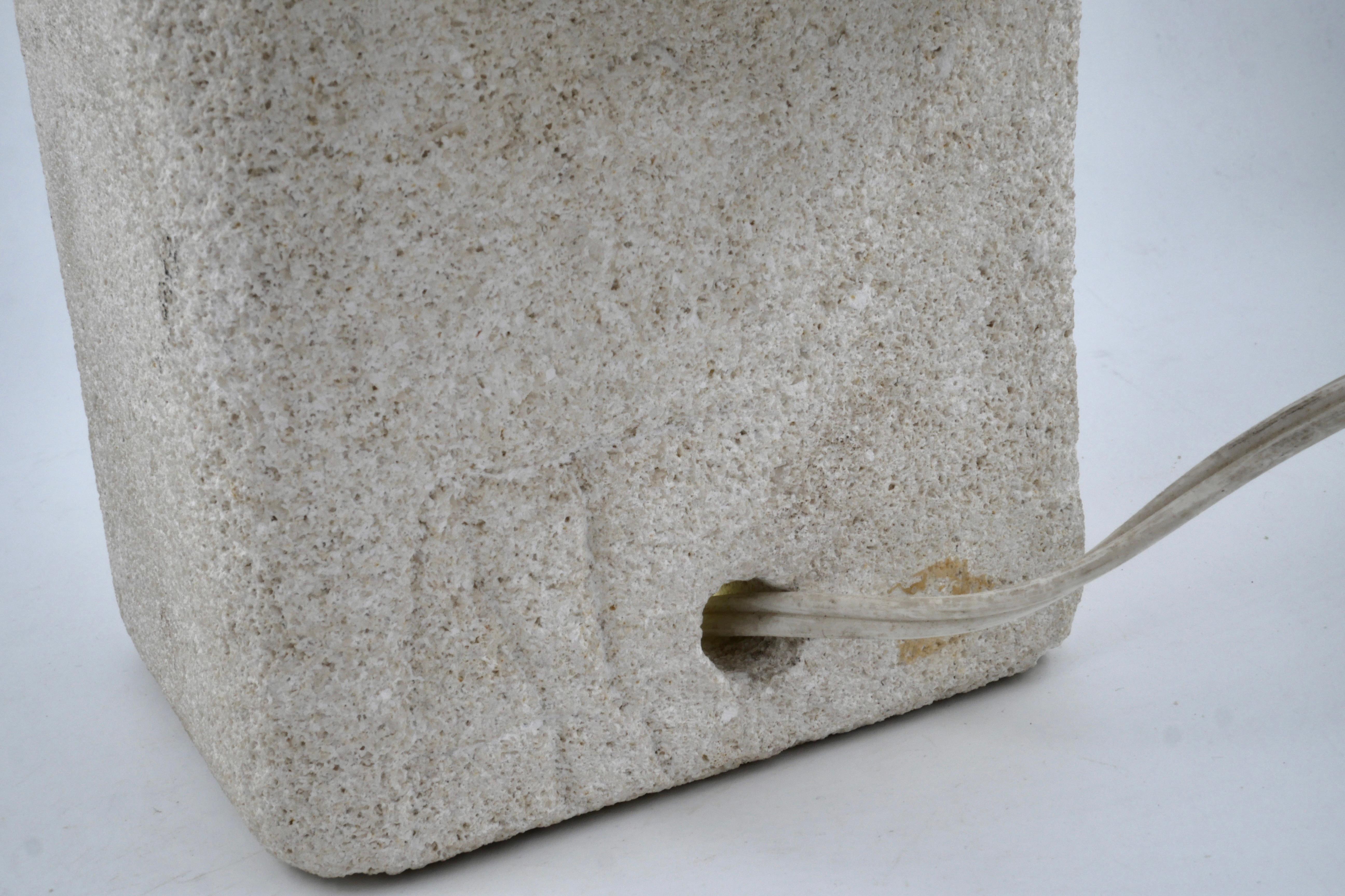 Albert Tormos Stone Lamp Sculpture Hand-Carved Luberon Stone, Saint Tropez, 1970 7