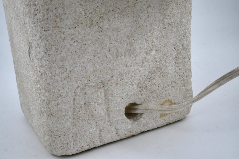 Albert Tormos Stone Lamp Sculpture Hand-Carved Luberon Stone, Saint Tropez, 1970 For Sale 7