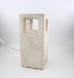 Albert Tormos Stone Lamp Sculpture Hand-Carved Luberon Stone, Saint Tropez 1970