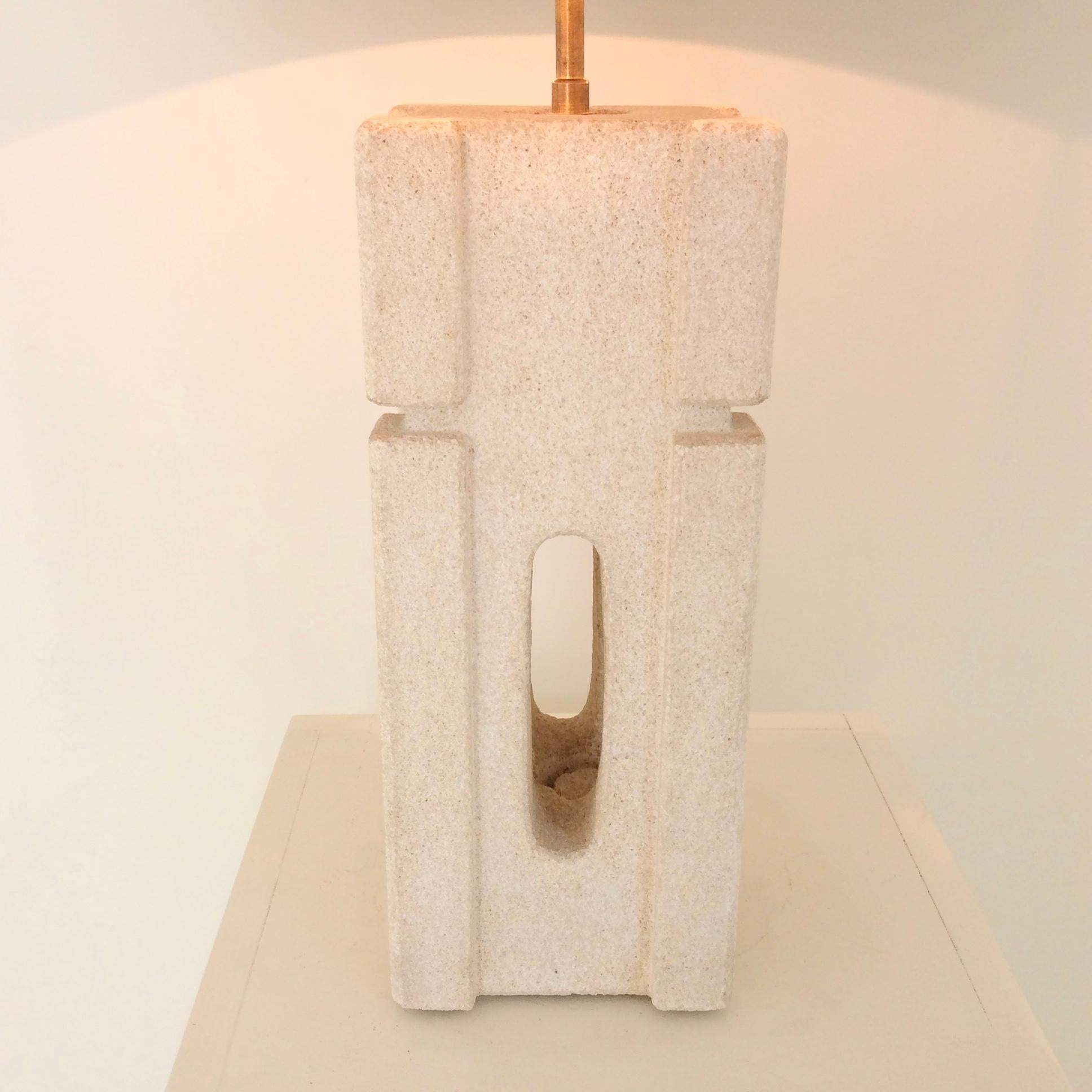 Albert Tormos Limestone Table Lamp, circa 1970, France (Französisch)