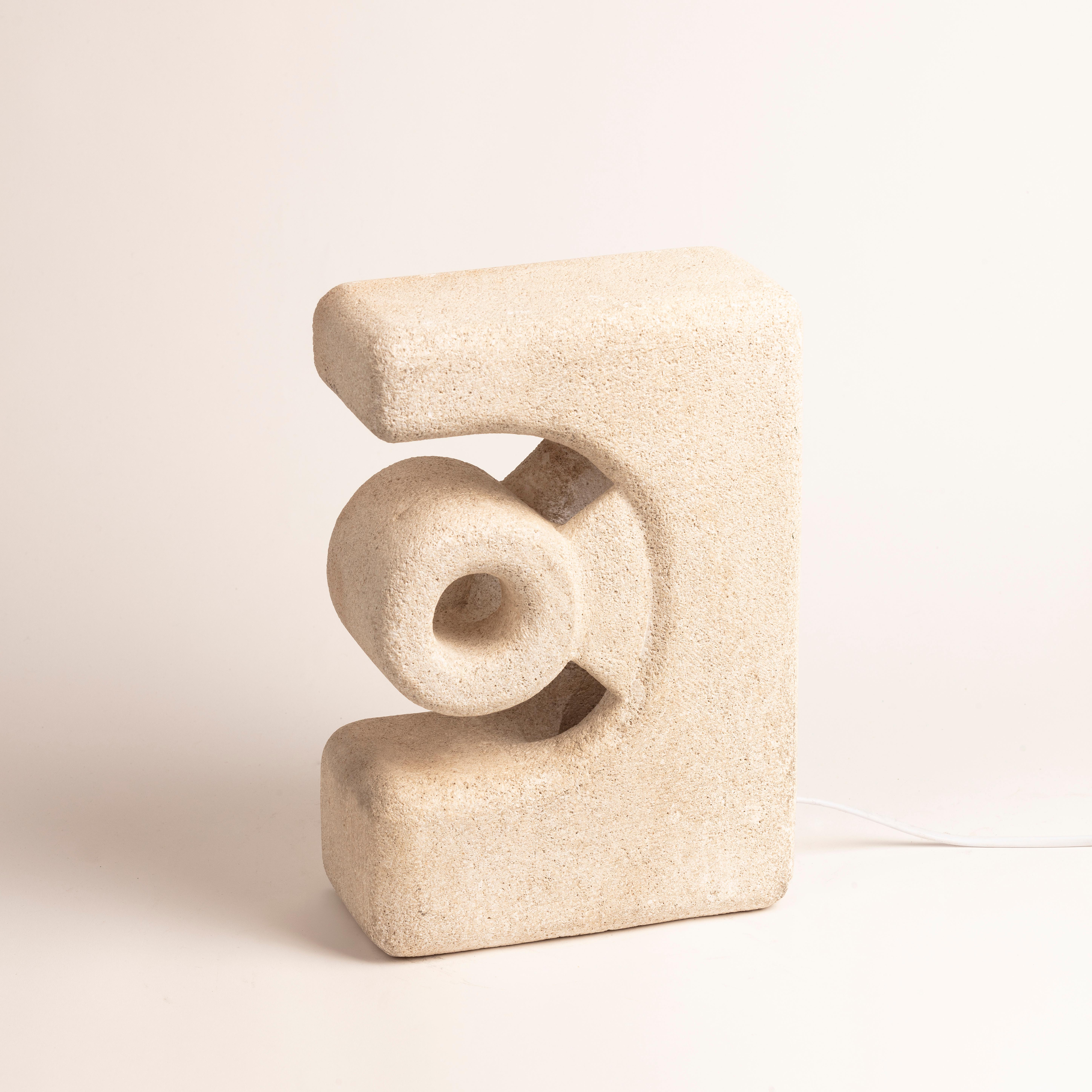 This beautiful and sculptural lamp has been hand carved in St. Tropez around 1970.

Albert Tormos is best known for his sculptural stoneware lamps and objects. In the late 1960s and throughout the 1970s, he began producing lamps and other decorative