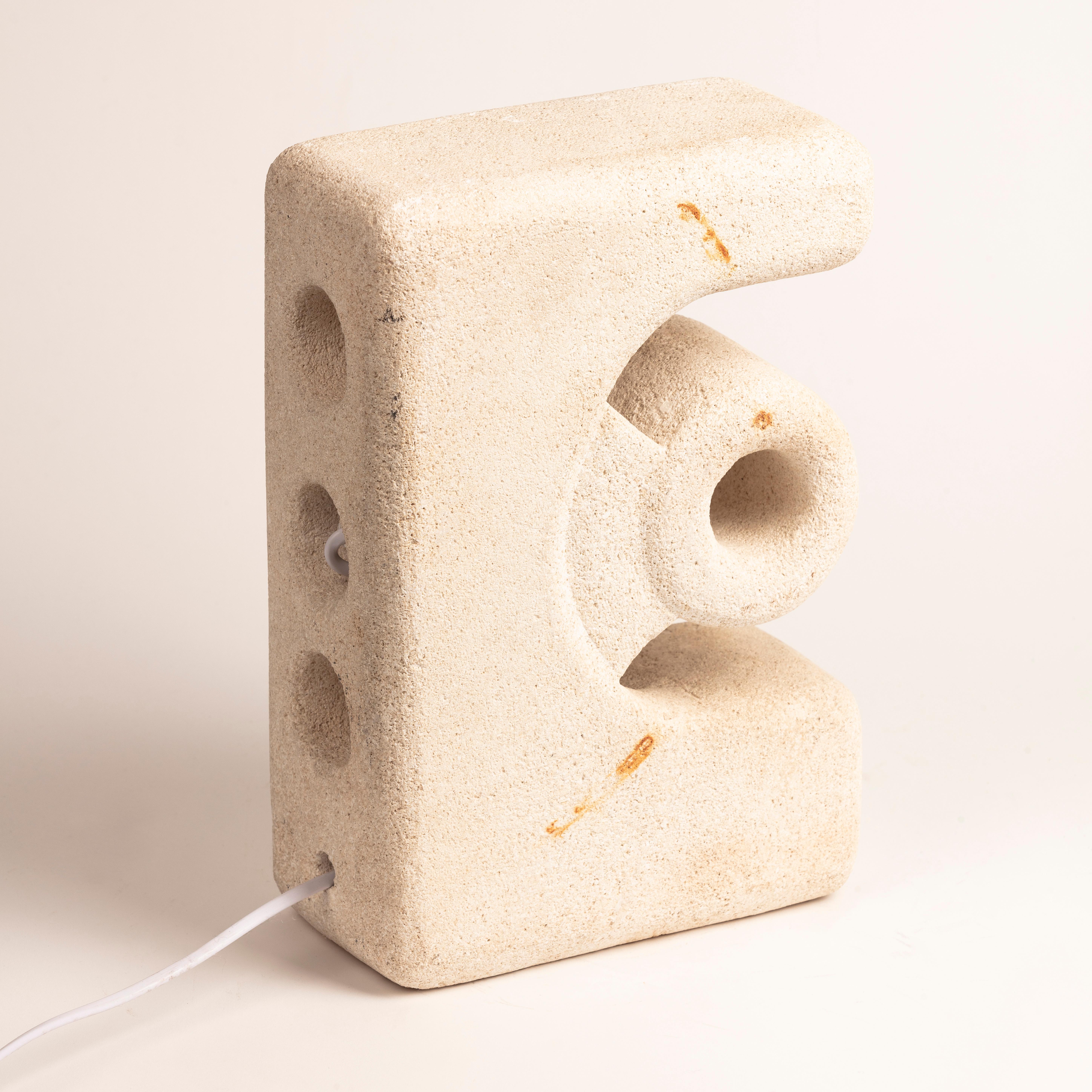 Late 20th Century Albert Tormos Luberon stone Table Lamp 1970 For Sale